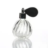 Manufacturer Perfume Bottles 80ml Round Ball Embossed Crystal Perfume Glass Bottle with Pump Spray