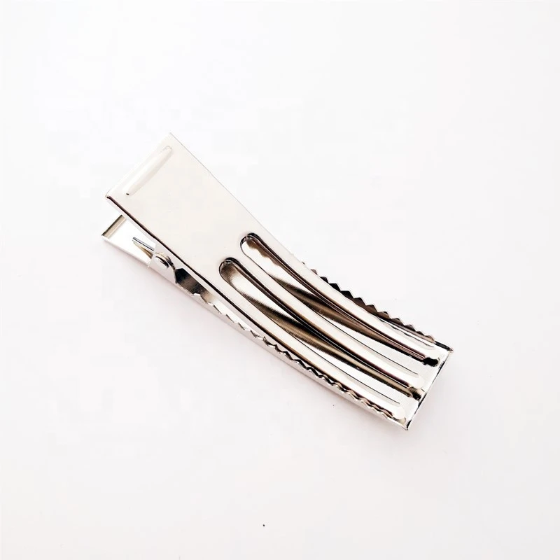 Manufacturers wholesale custom DIY hair clip accessories 8.5CM long 2.4CM wide three fork clip gold-plated double fork clip