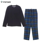 Men 100% Cotton Pajama Set Long Sleeve Thermal Light Pajamas Tops Bottoms Plaid Pj Sets Flannel Men Sleepwear
