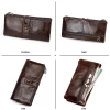 Men Purses Long Zipper Genuine Leather Male Clutch Bags With Cellphone Holder High Quality Card Holder Wallet
