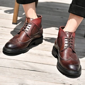 Men s  genuine leather boots lace-up boots shoes