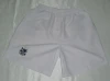 Mens custom white polyester microfibre woven embroidered sports shorts