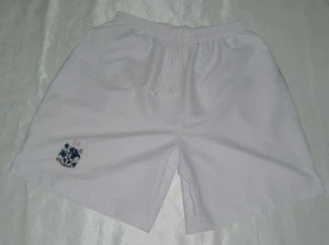Mens custom white polyester microfibre woven embroidered sports shorts