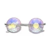 Metal Round Style Prismatic Faceted Kaleidoscope Glass Lens Decor Glasses Cool Party Sunglasses
