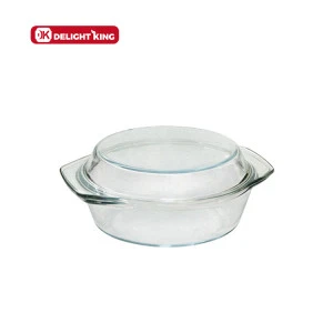 Microwave Safe Glass Casserole Pot With Glass Lid For Soup