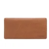 MINANDIO European fashion business purse passport credit card casual mens bag long brown plaid wallet