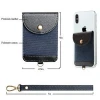 Mini Credit Card Holder Small Money Coins Pouch PU Leather Sticky  Magnetic Flap Pocket Wallet Card Holder for Cell phone