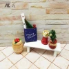 Miniature 2022 Warm Doll House Christmas Celebration Roast turkey, gingerbread house, cake on the table