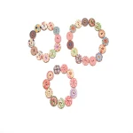 Mixed flower painting buttons round 2 holes wood wooden buttons for clothes diy craft sewing 100pcs 15/20/25mm