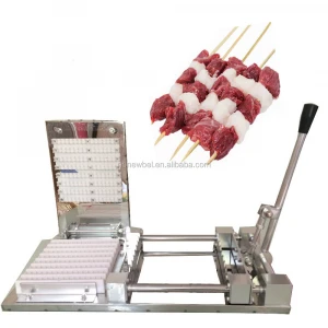 MMS-8, Factory Supply stainless steel manual Meat kebab skewer machine for BBQ