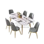 Modern Accent Flannelette Golden Metal Base Upholstered Customize Purple Colorful Dining Chair