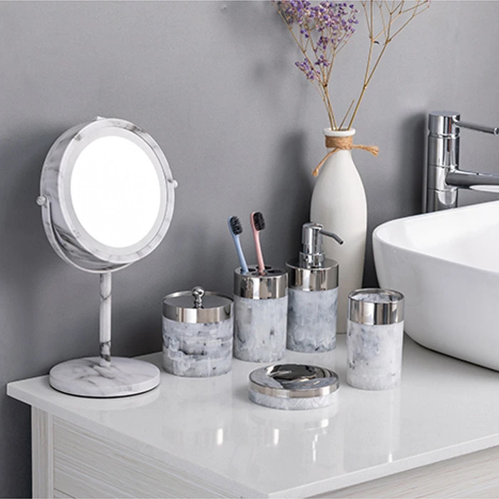 Modern bath complete decoration colored vanity accessory plastic Luxury Accessories bathroom Accessories set for hotel