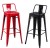 Modern Contemporary Design Stackable Plastic Bar High Chair Stool with Back for Pub Counter