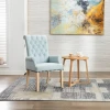 Modern Elegant Button-Tufted Upholstered Fabric With Nailhead Trim Dining Chairs