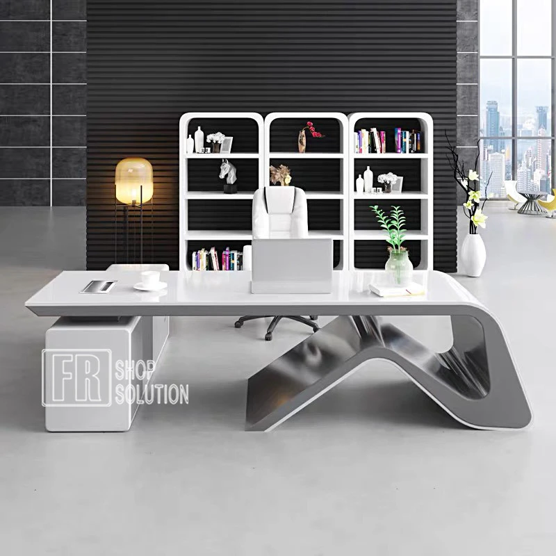 Modern Luxury Baking Painting Office Workstation Working Writing Desk Table for sale