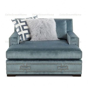 Modern Velvet Fabric Bedroom Furniture Elegant Chaise Lounge