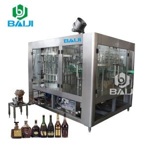 Monoblock wine spirits filling capping  labeling machine / alcohol beverage bottling equipment / wine filling plant
