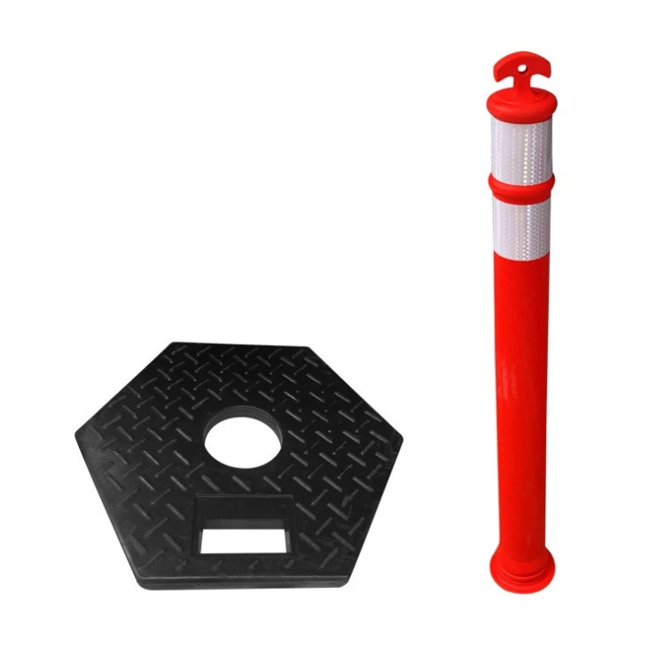 Most Popular Plastic Traffic Road Safety Lane Divider T TOP PE Bollard with Rubber Base forWholesale