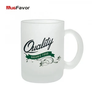 MugFavor Wholesale Personalized 11oz Tea Cup Sublimation Frosted Glass Photo Coffee Mug MG11G Frosted Glass Coffee Mug Drinkware