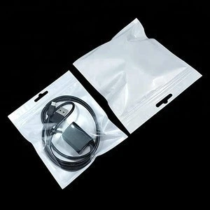 Multi sizes Clear White Zipper Resealable Package Plastic Bag