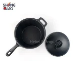 Multi Use Cast Iron Milk Pot Pre-seasoned Cast Iron Sauce Stew Pot with Lid