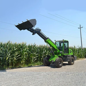 Multifunctional compact 1T small wheel telescopic boom loader