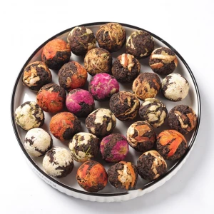 N30-6 Different Flavors Handmade Raw Puer flower tea ball jasmine fermented cooked puerh tea ball