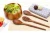 Import Natural Solid Walnut Utensil Set of 3 Spoon for Nonstick Cookware Kitchen Wooden Baking Salad Making Server from China