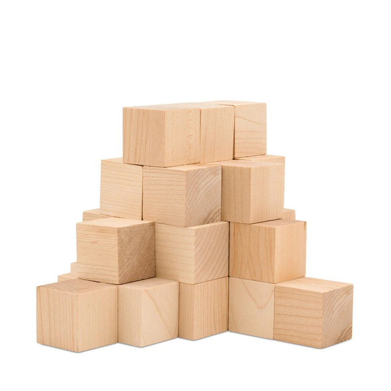 Natural Solid Wooden Square Blocks Wood Cube puzzle Blocks For Puzzle Making, Crafts, And DIY Projects