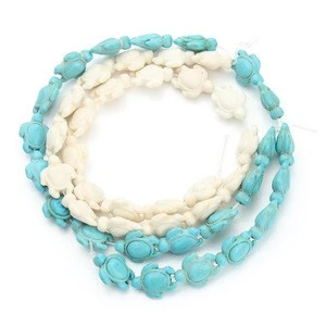 Natural White Turquoise Turtle Stone Beads Turquoise Turtle Accessories DIY Jewelry Beaded Accessories