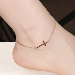 New Arrival 18k rose gold ankle foot bracelet body jewelry ,girls fashion anklets,stainless steel anklet