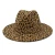 Import New Arrival Fashion Unisex Leopard Printed Faux Wool Wide Brim Felt Fedora Hat from China