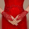 New arrival free shipping accessories hot sale short fingerless lace bridal wedding gloves FL001