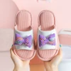 New child slippers spring summer little girls cartoon bow fabric boys home linen slippers wholesale