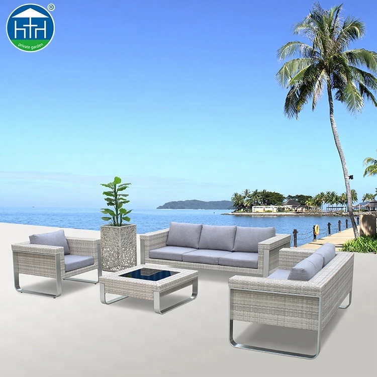 New Designs Furniture Outdoor Sofa Garden Sets Round Rattan With Cushion