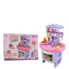 New listing Electric tableware table set Pink purple early education play house kitchen cooking game kitchenware toy