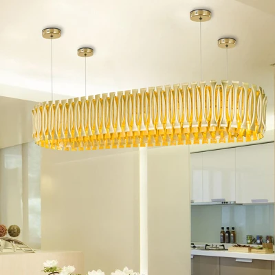 New Luxury Modern LED Chandelier Fashion Gold Indoor Lighting Industrial Mounted Big Interior Ceiling Pendant Lights