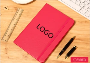New product custom logo office business dairy leather bound notebook with elastic band