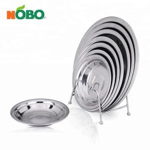 NOBO Stainless steel round deep food tray wholesale dishes