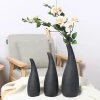 Nordic modern simple pottery and porcelain large vase sitting room creative lubao black pottery vase model room decoration set
