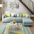Import Nordic style l shaped wood frame sofa set designs fabric couch living room sofa from China