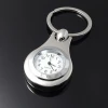 Novelty nickel plated metal alloy watch key chain ring holder,business corporation AD gifts pocket clock timer keychain keyring
