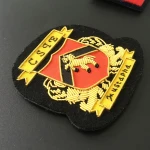 OEM and ODM Welcome Sew-on Applique Patch Hand made Embroidery Gold Bullion Wire Embroidered Blazer Military Uniform Cap Badge
