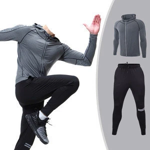 OEM Custom Polyester Spandex Slim Fit Breathable Running Training Sport Gym Jackets&amp; Joggers Tracksuit
