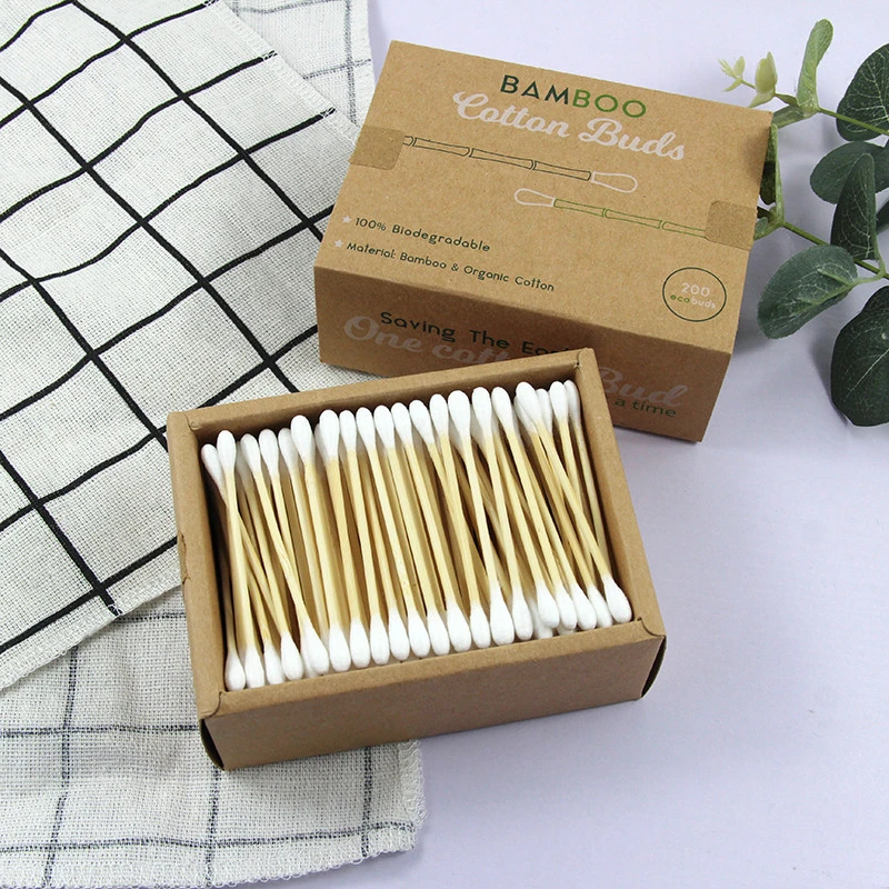 OEM high quality bamboo stick cotton q tips cotton bud for ear cleaning