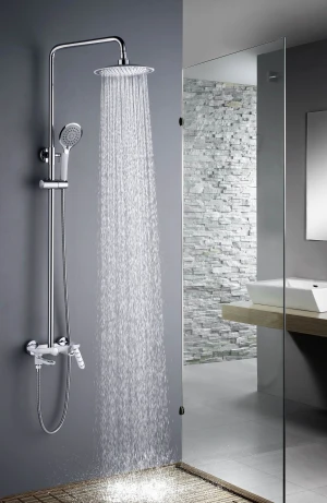 Oem Plumbing Bathroom Fitting Chrome Wall Mounted Swivel Bath Bathroom Shower Rain Fall Taps Faucet Set