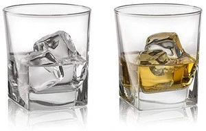 Old Fashioned Square Whiskey Glass 10 oz Heavy Base Rocks Barware Glasses for Scotch and Cocktail Drinks