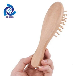 organic bamboo bristles pins hairbrush and comb travel set for women,men and kids