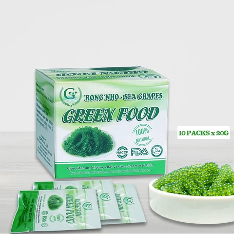 Organic Green Food Dried Seasoned Salted Sea Grapes Seaweed 200 Grams From Viet Nam GCAP VN Manufacturer