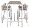 outdoor garden furniture sets metal legs wooden dining table chair for cafe restaurant CY-987